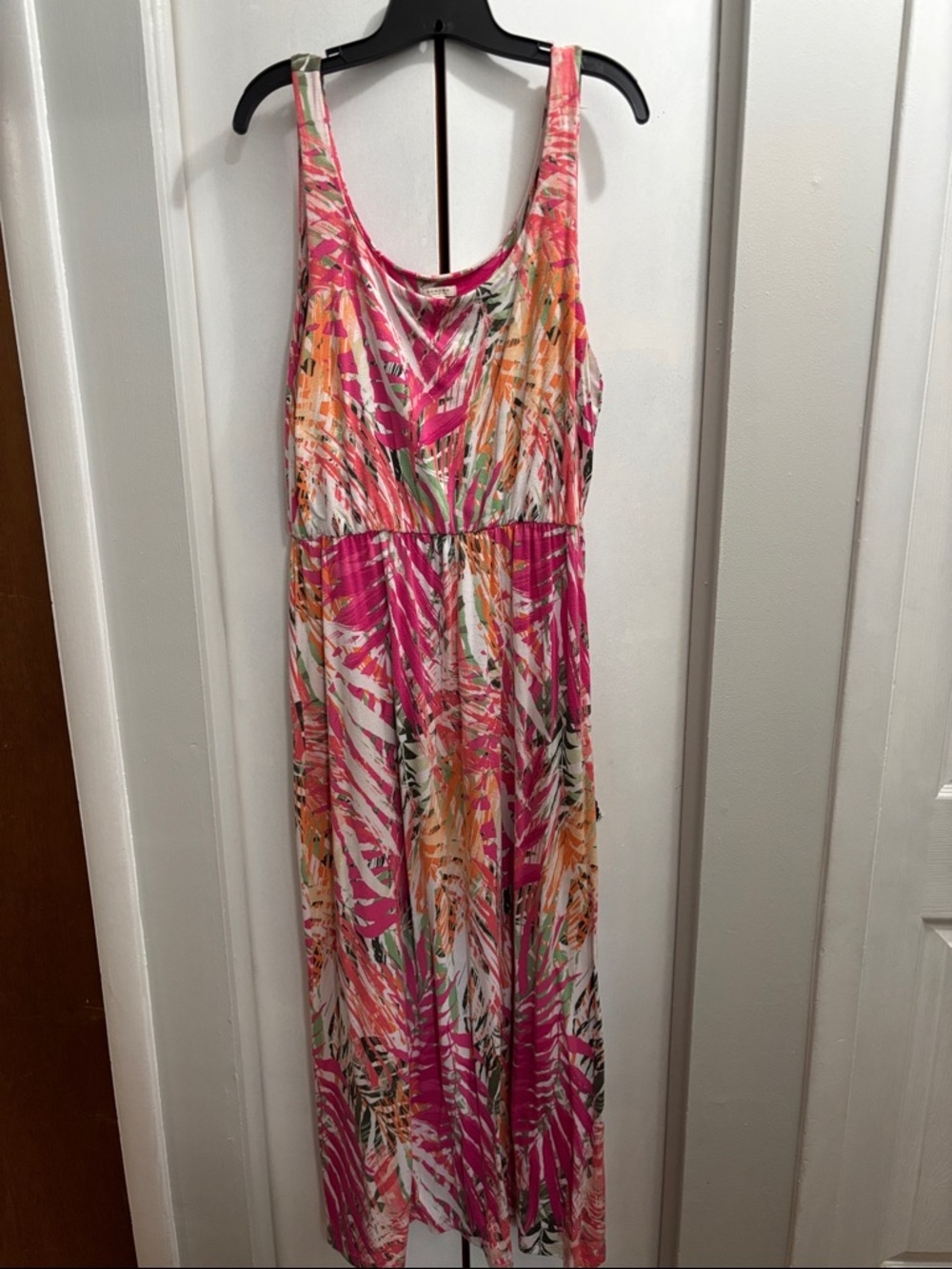 Sonoma Pink Multi-Color Tropical Maxi Dress